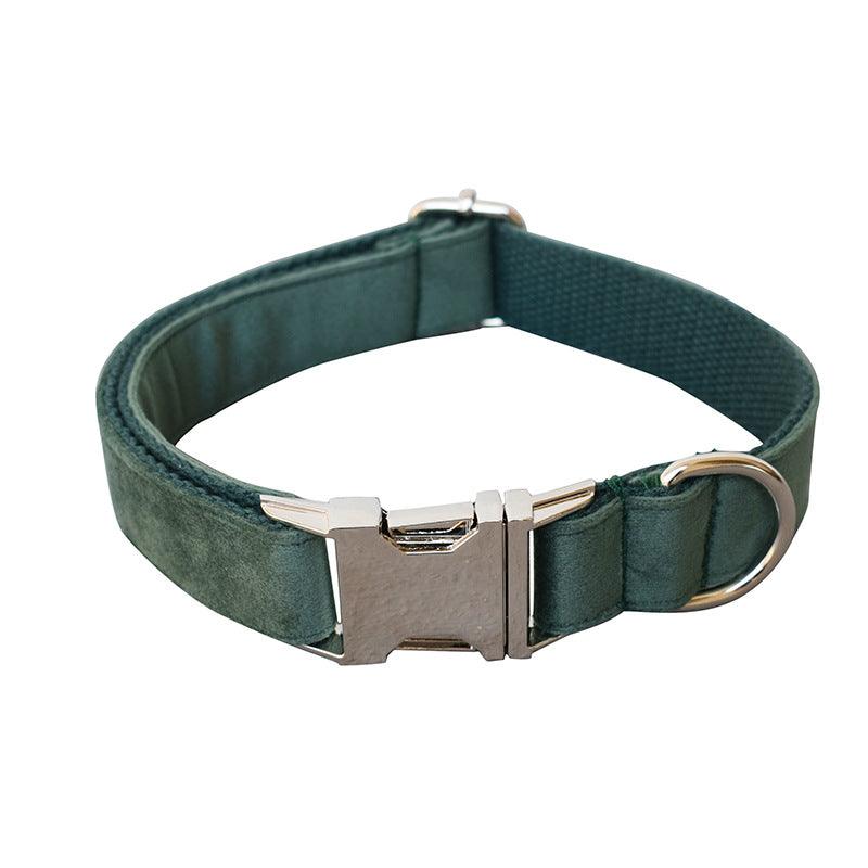 Desmond Collection Emerald Velvet Collar And Leash Set-3