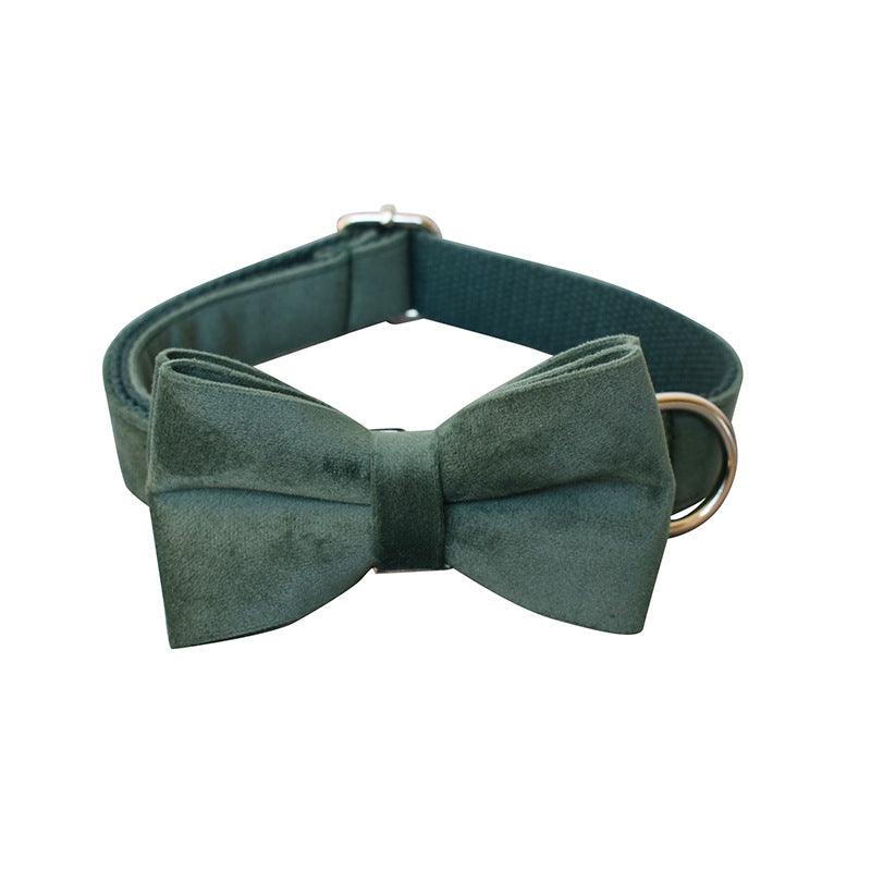 Desmond Collection Emerald Velvet Collar And Leash Set-1