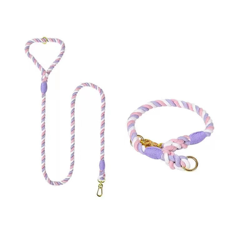 Prescott Collection Thistle Rope Leash & Collar Set-0