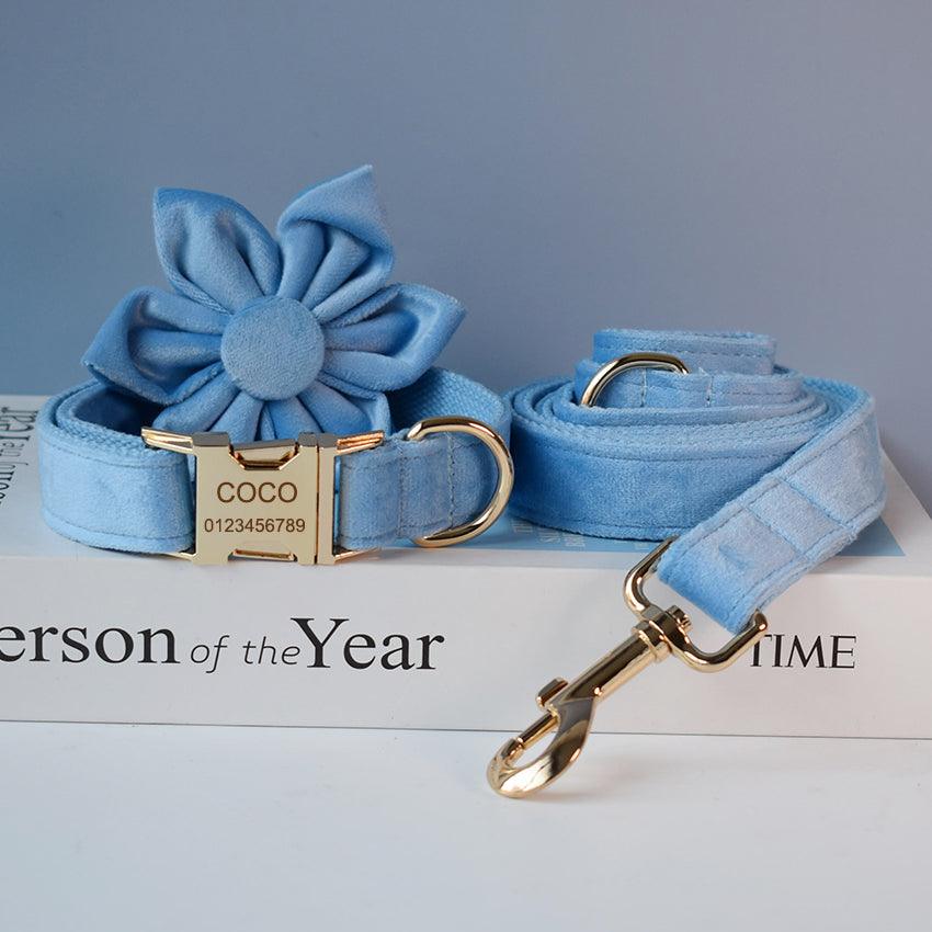 Desmond Collection Cloud Velvet Collar And Leash Set-0