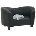Nirvana Collection Black Faux Leather Dog Sofa-0