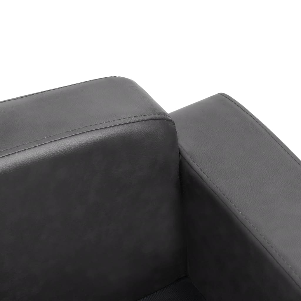 Vanguard Collection Faux Leather Sofa-4