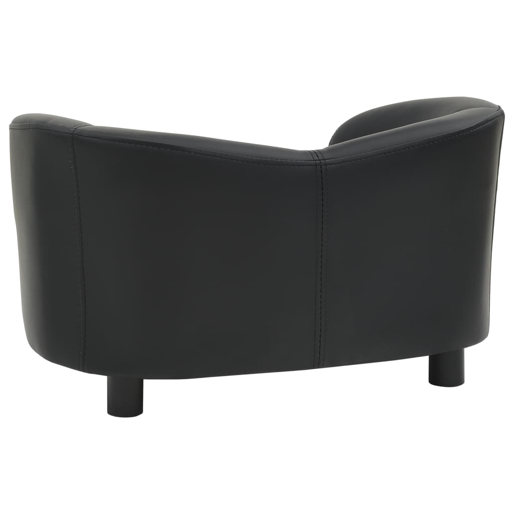 Nirvana Collection Black Faux Leather Dog Sofa-4