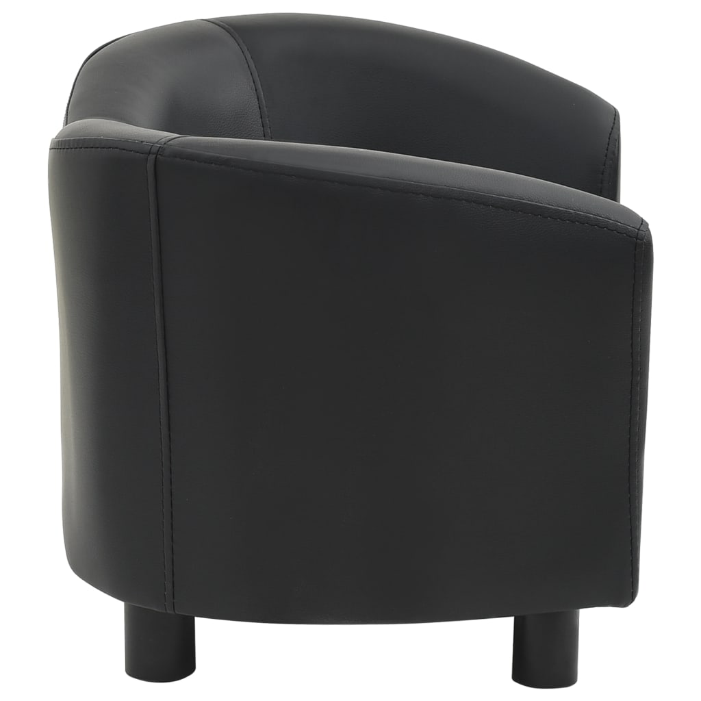 Nirvana Collection Black Faux Leather Dog Sofa-3